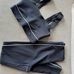 Black Sports Bra and Leggings Set